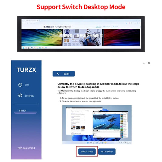 8.8 Inch IPS Type C Secondary Screen USB-C Interface Computer Monitoring CPU GPU RAM Dislpay Smart Screen No Need AIDA64