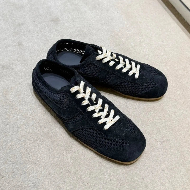 Real Leather German Training Shoes Women's Four Seasons 2025 Fashion Retro Crash Training Running Shoes Forrest Gump Shoes Women