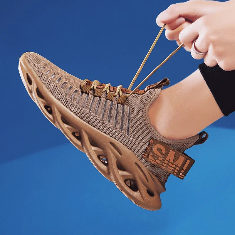 Comfortable Women's Sneakers Mesh Knit Upper Elastic Breathable Lightweight Shoes Versatile Outdoor Walking Shoes for Daily Use