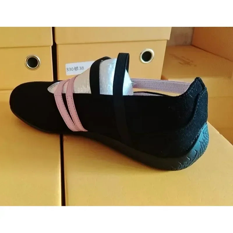 Women's Fashion Low Shoes 2025 Round Head Soft Bottom Mid Mouth Comfortable Ballet Shoes Retro Flat Bottom One Stirrup Sneakers