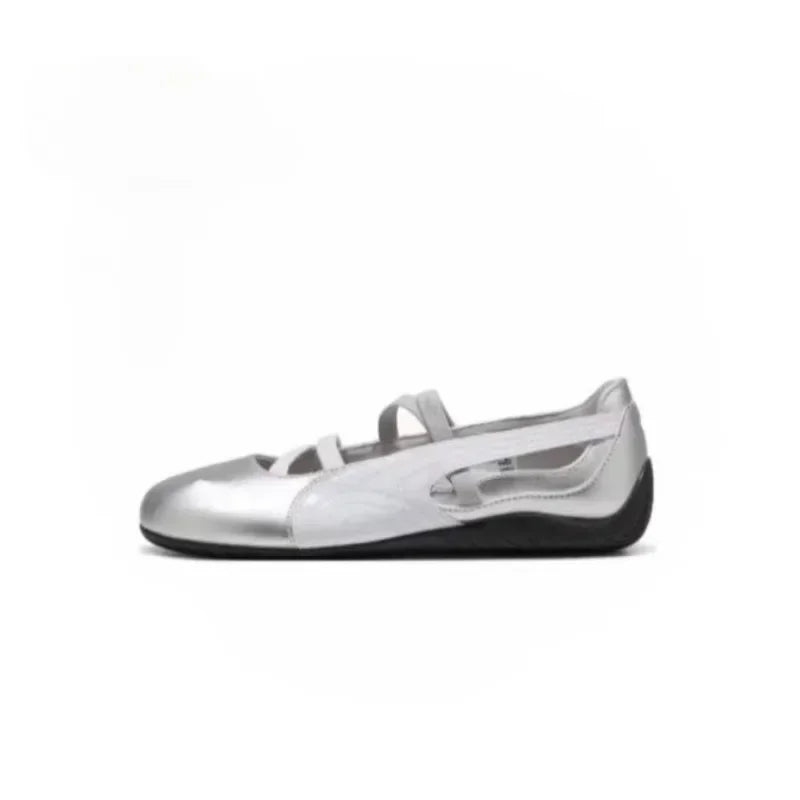 Women's Fashion Low Shoes 2025 Round Head Soft Bottom Mid Mouth Comfortable Ballet Shoes Retro Flat Bottom One Stirrup Sneakers
