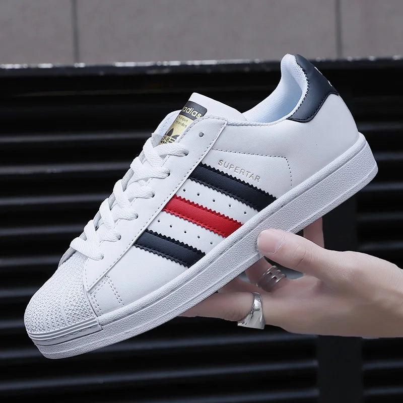 Summer Men's low-top Shoes New Korean Style All-match White Shoes Flat Sneakers Men's Trendy Sports Casual Shoes Breathable