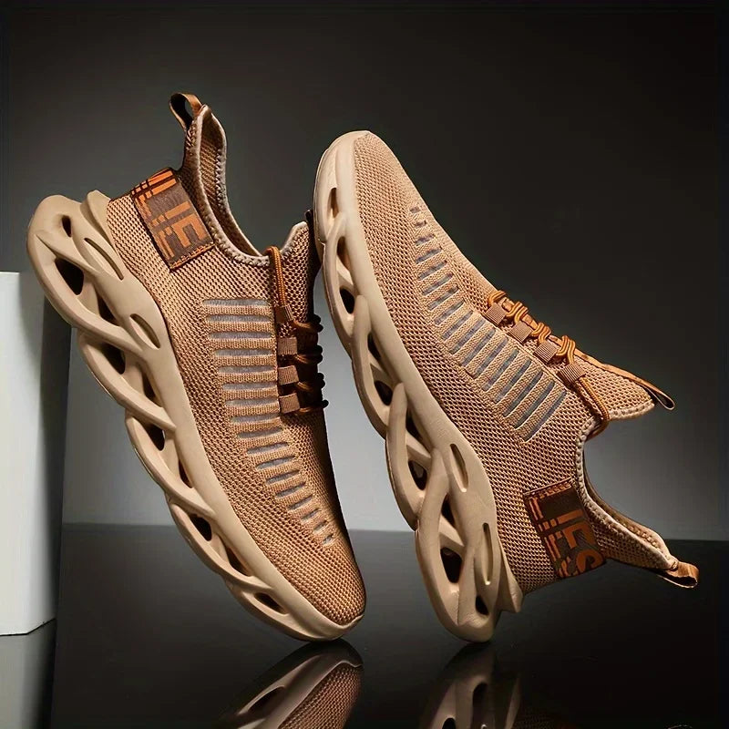 Comfortable Women's Sneakers Mesh Knit Upper Elastic Breathable Lightweight Shoes Versatile Outdoor Walking Shoes for Daily Use