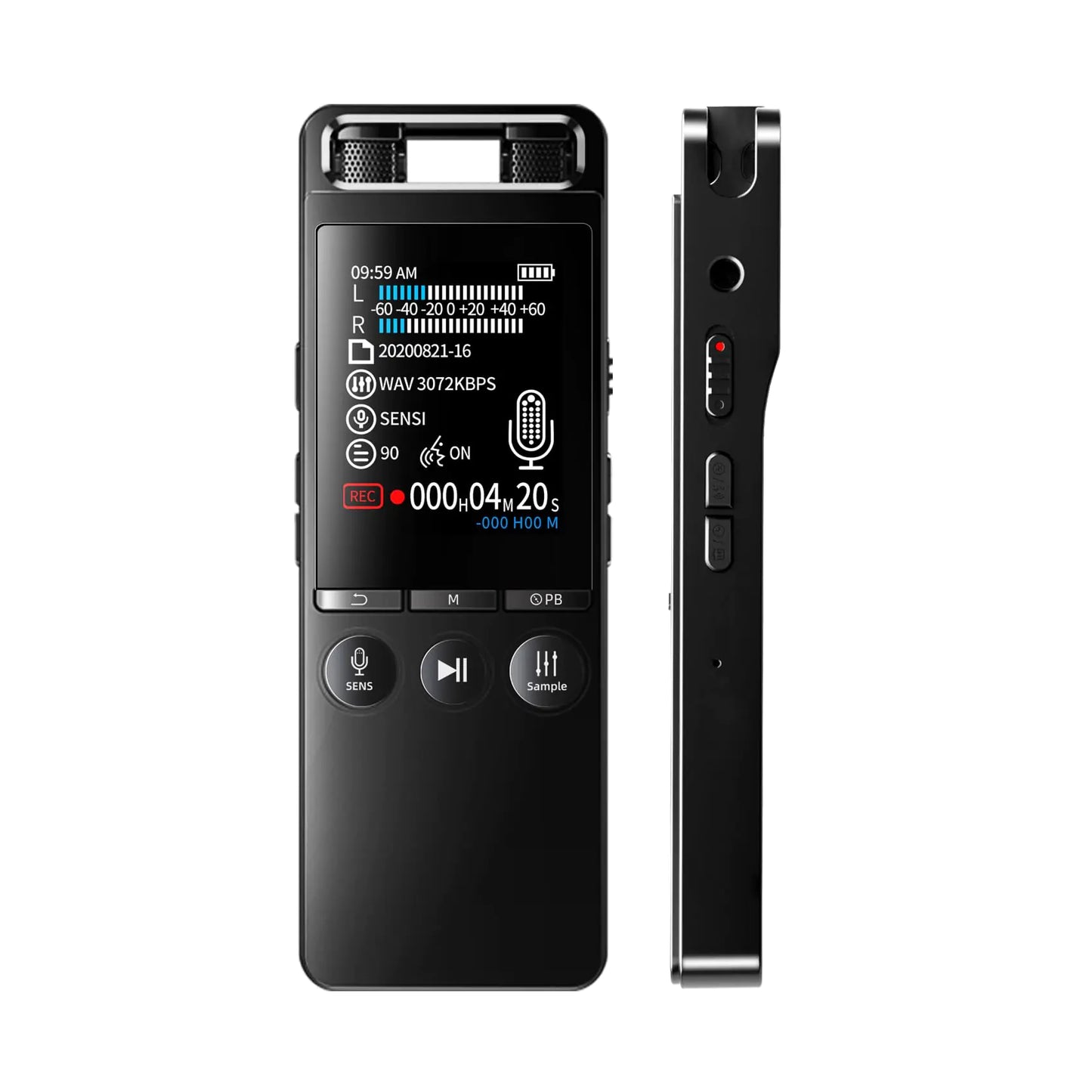 80GB Voice Recorder with Playback One Touch RecordingDigital Voice Recorders Device with 3072kbps HD Dual MicrophonePortable Voice Activated Recorders for Lectures Meetings Interviews