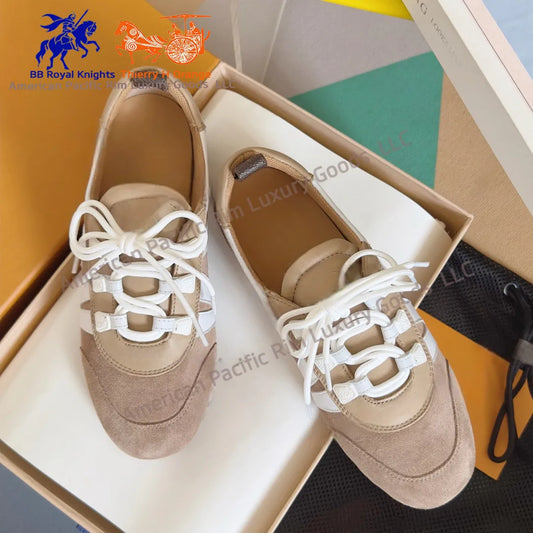 Sneakerina Series Couples' Shoes Ballet Sneakers Dexter Shoes Casual Flat Shoes Suede Cow Leather Sneakers Lace-Up