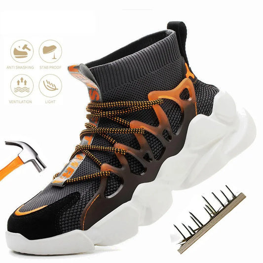 Fashion Work Safety Boots Men Women Casual Lightweight Sneakers Indestructible Compos Toe Boots Men's Work Sports Safety Shoes
