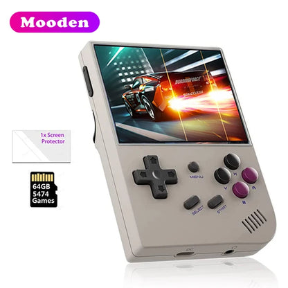 D  RG35XX 3.5 Inch IPS Screen Portable Video Game Player Linux System 64GB Retro Classic Handheld Gaming Console