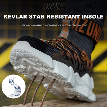 Fashion Work Safety Boots Men Women Casual Lightweight Sneakers Indestructible Compos Toe Boots Men's Work Sports Safety Shoes