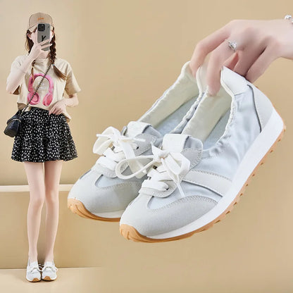 2025 Spring New Women's Korean Style Forrest Gump Shoes Thick Sole Heightening Versatile Trbottomy Casual Walking Sports Shallow