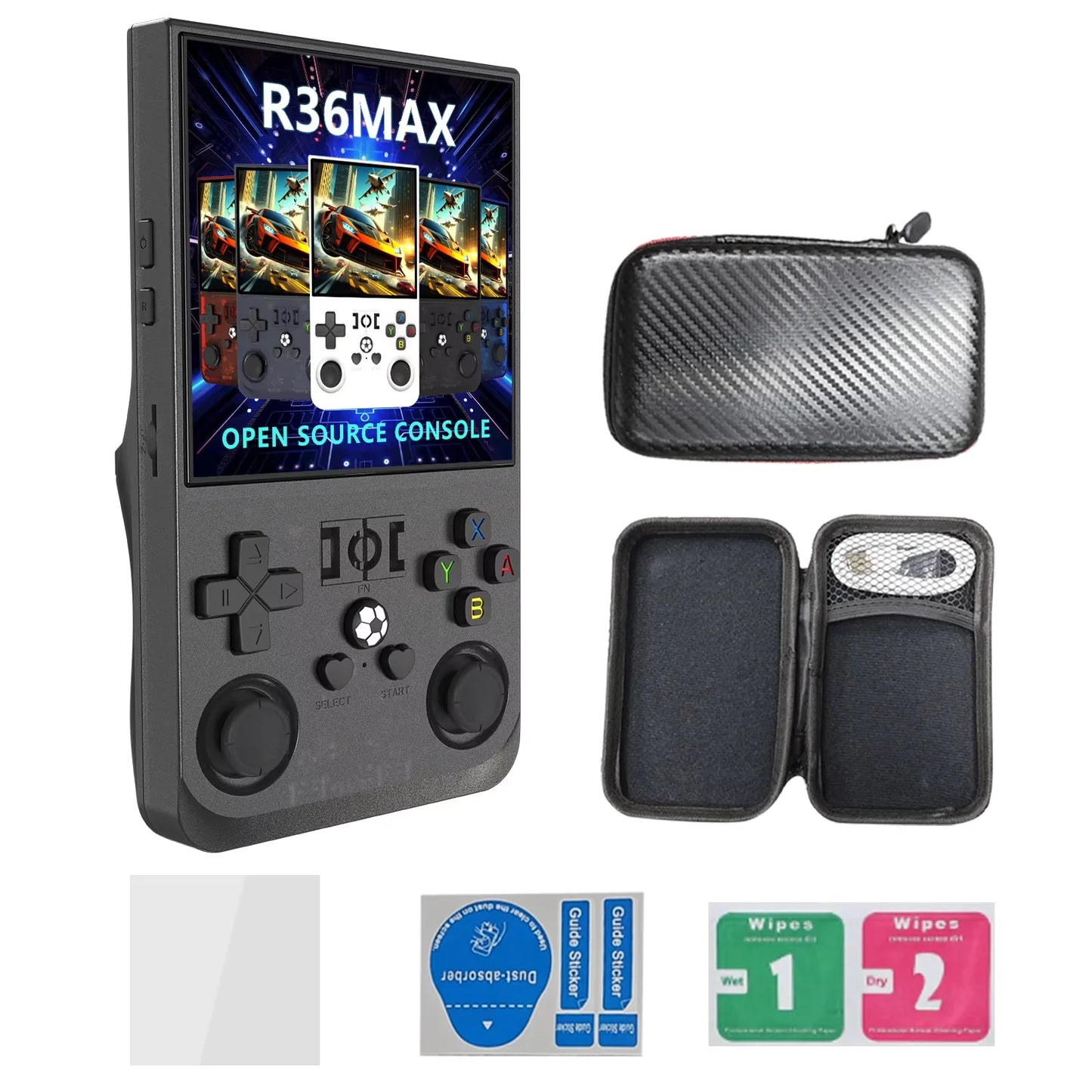 New Trending R36 Max Console 128/64GB 4 Inch HD Screen 720*720 Classic Retro Mini Game Player R36 Max Game Console