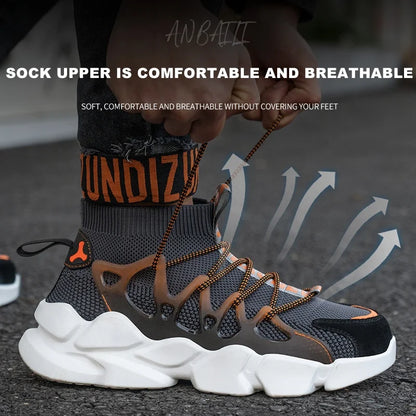 Fashion Work Safety Boots Men Women Casual Lightweight Sneakers Indestructible Compos Toe Boots Men's Work Sports Safety Shoes