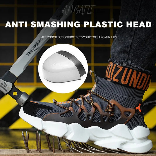 Fashion Work Safety Boots Men Women Casual Lightweight Sneakers Indestructible Compos Toe Boots Men's Work Sports Safety Shoes