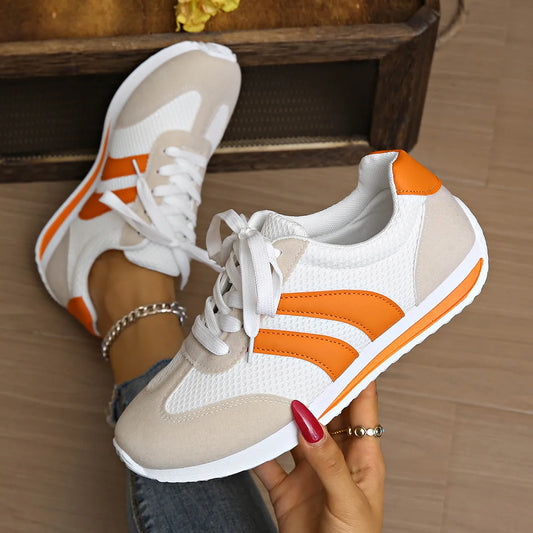 Xuanhui New Arrivals Breathable Color Matching Comfortable and Casual Flat Sports Shoes Sneakers Women's Shoes