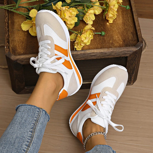 Xuanhui New Arrivals Breathable Color Matching Comfortable and Casual Flat Sports Shoes Sneakers Women's Shoes