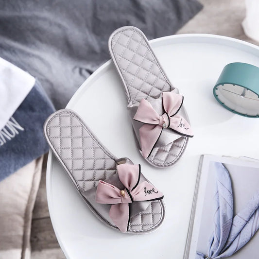 Women Slides 2025 Summer Style Fashion Slippers Sandals Flip Flops Female Casual Beach Slides Bow Sandals Comfortable Flat Shoes