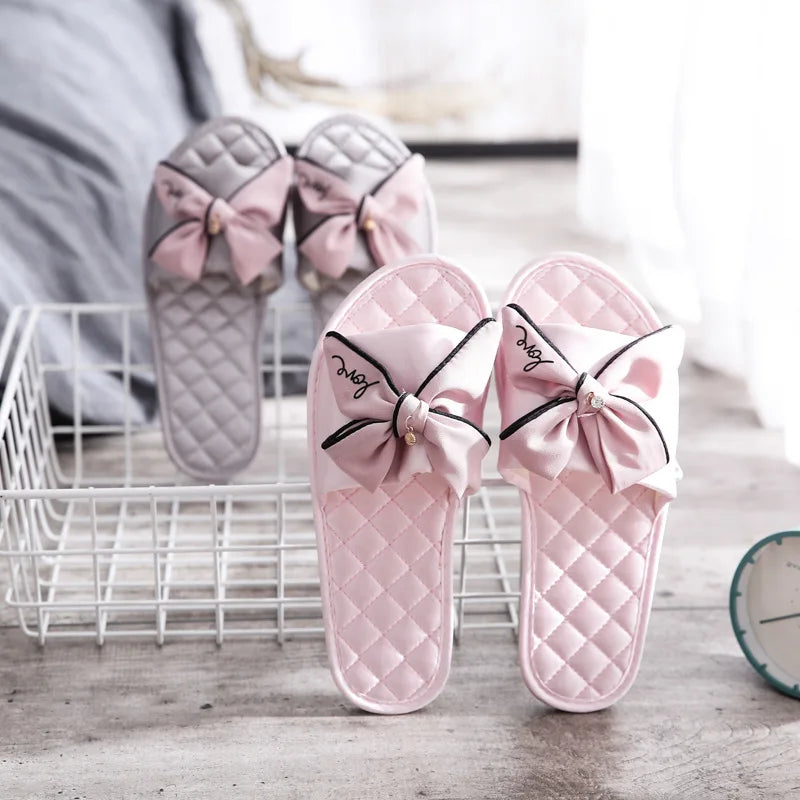 Women Slides 2025 Summer Style Fashion Slippers Sandals Flip Flops Female Casual Beach Slides Bow Sandals Comfortable Flat Shoes