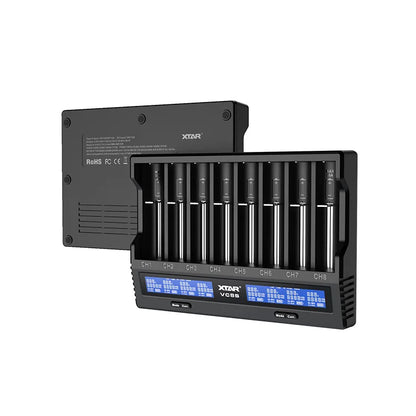 XTAR VC8S Smart Versatile USB c 18650 Lithium 1.2/1.5V AA AAA Rechargeable Battery Charger Tester