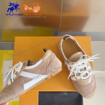 Sneakerina Series Couples' Shoes Ballet Sneakers Dexter Shoes Casual Flat Shoes Suede Cow Leather Sneakers Lace-Up