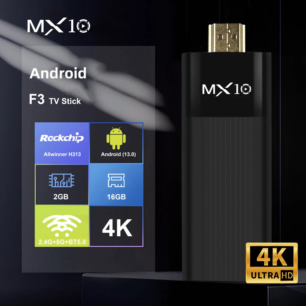 MX10-F3 Stick New Android13.0 2GB 16GB Allwinner H313 Good price Mini Wifi BT 1080P 4K TV 2G+16G TV stick box