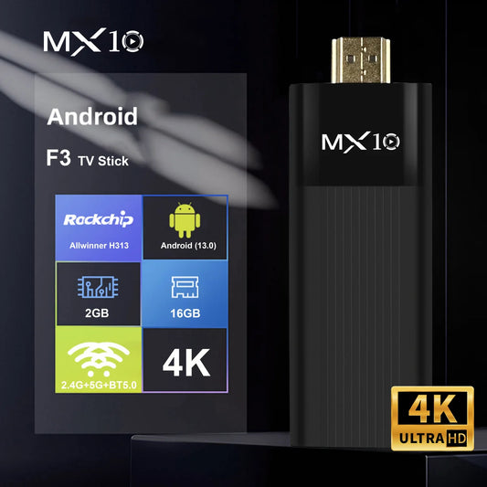 MX10-F3 Stick New Android13.0 2GB 16GB Allwinner H313 Good price Mini Wifi BT 1080P 4K TV 2G+16G TV stick box