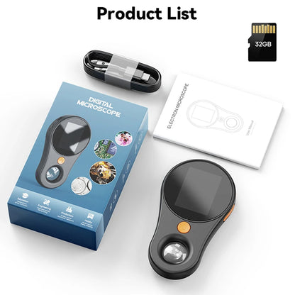 2.0inch 500X Digital Microscope 1080P Video Coin Microscopio with Magnifying Glass Wiht 8Leds for Electronics Repair Windows/Mac