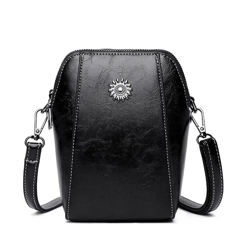 Single Shoulder Crossbody Bag Female Fashion Temperament Leather Women's Bag Vertical Mobile Phone Bag Crossbody Mini Small Bag