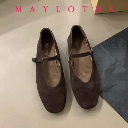 2025 Autumn Fashion Flat Ballet Shoes Women Shallow Ballet Leather Round Toe Female Ballerina Soft Moccasin Mary Janes Shoes