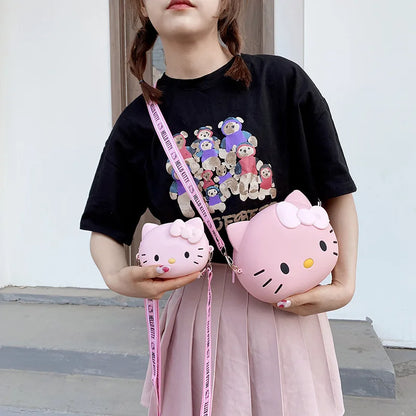 11cm/19cm Hello Kitty Crossbody Bags For Women Kawaii Messenger Bag Travel 3d Shoulder  Small Purse Phone Bag  Girlfriend Gift