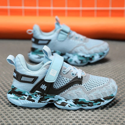 Childrens Sports Shoes Summer Running Mesh Breathable Anti Slip School Boys Exercise Jogging Shoes 2025 Fashion Four-color New
