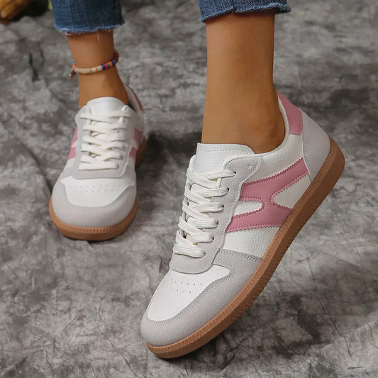 2025 New Pink Ladies Leisure and Comfortable Shoes in Spring Autumn Soft-soled Leather Fashion Shoe Sports Shoes Women Sneakers