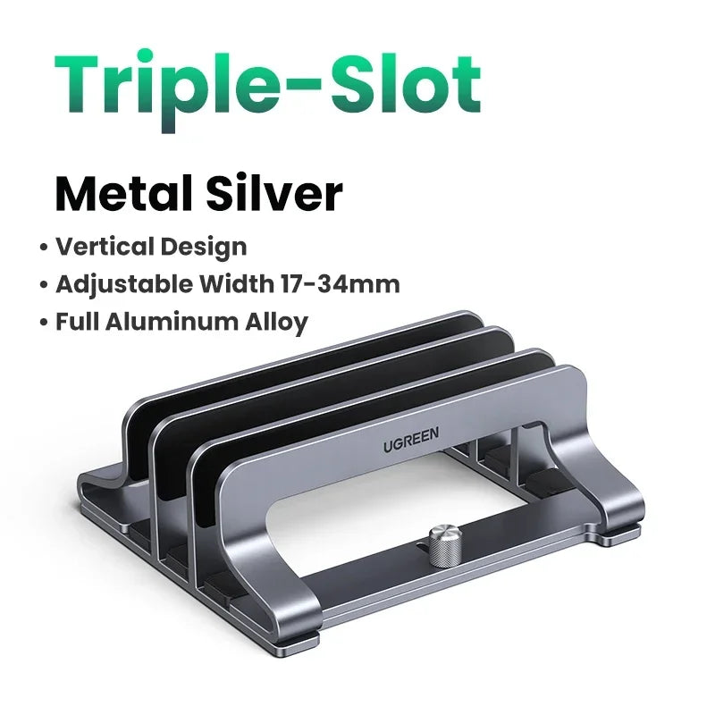 UGREEN Vertical Laptop Stand For MacBook Pro Aluminum Portable Notebook Stand Laptop Support MacBook Air Pro Tablet Phone Stand