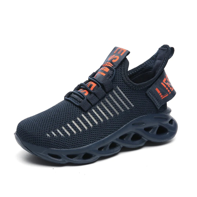2025 Hot Sale Fashion Red Children's Running Shoes Breathable Mesh Blade Sneakers Size 26-39 Outdoor Sports Shoes Trainers Kids