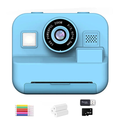 newInstant Print Camera With 32G Card Thermal Photo Printing Digital Children Camera Video Photography Educational Toy Kids Gift