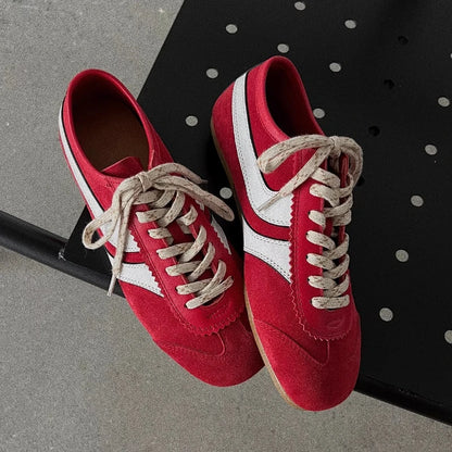 Real Leather German Training Shoes Women's Four Seasons 2025 Fashion Retro Crash Training Running Shoes Forrest Gump Shoes Women