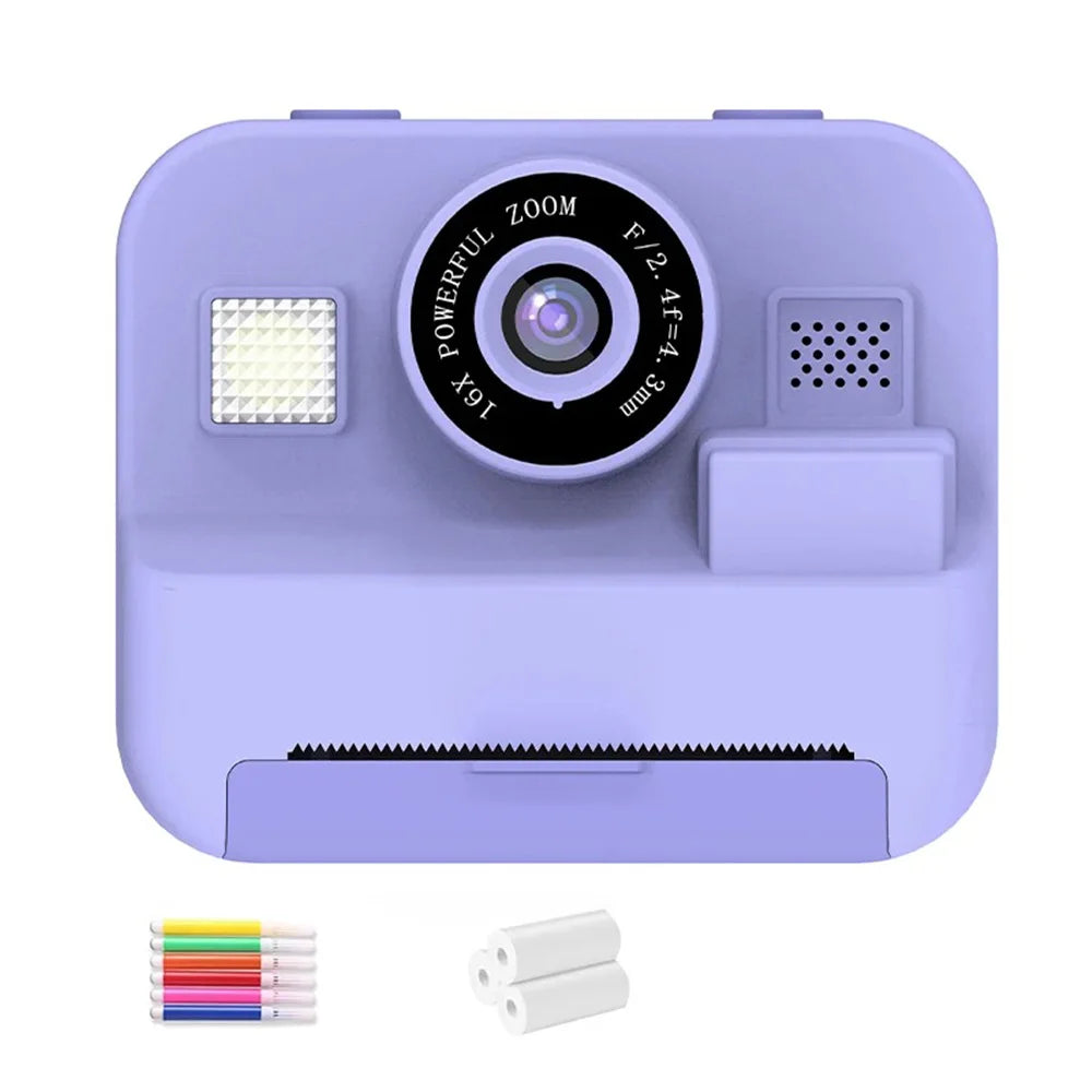 newInstant Print Camera With 32G Card Thermal Photo Printing Digital Children Camera Video Photography Educational Toy Kids Gift