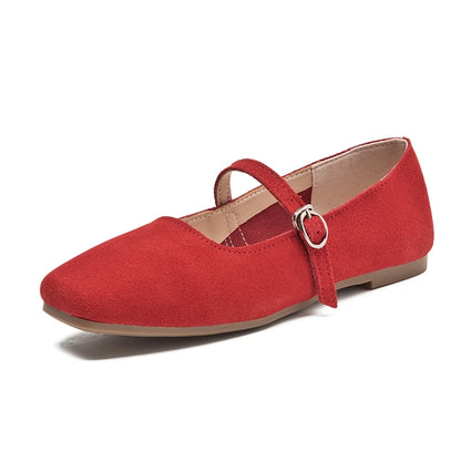AIYUQI Mary Jane Shoes Women Flat 2025 Spring Shoes Female Genuine Leather Square Head Non-slip Large Size Ballet Shoes Women