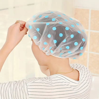 Shower Cap For Women Waterproof Shower Cap With Elastic Band Long Hair Hats For Ladies Reusable EVA Hair Cap For Hair Protection