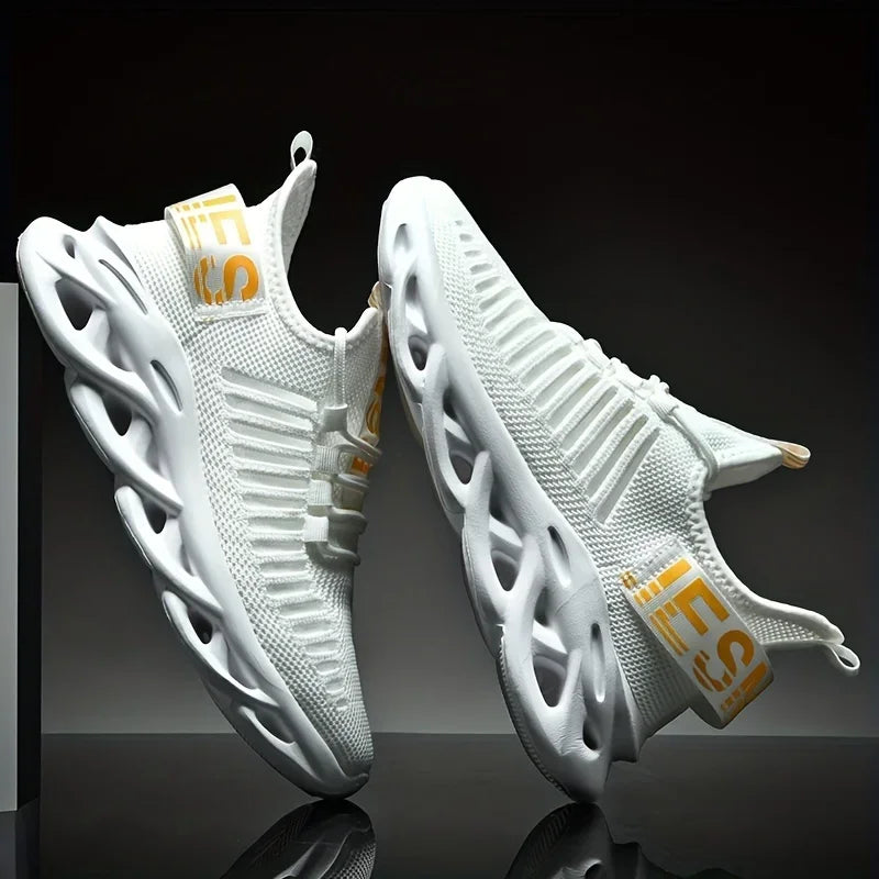 Comfortable Women's Sneakers Mesh Knit Upper Elastic Breathable Lightweight Shoes Versatile Outdoor Walking Shoes for Daily Use