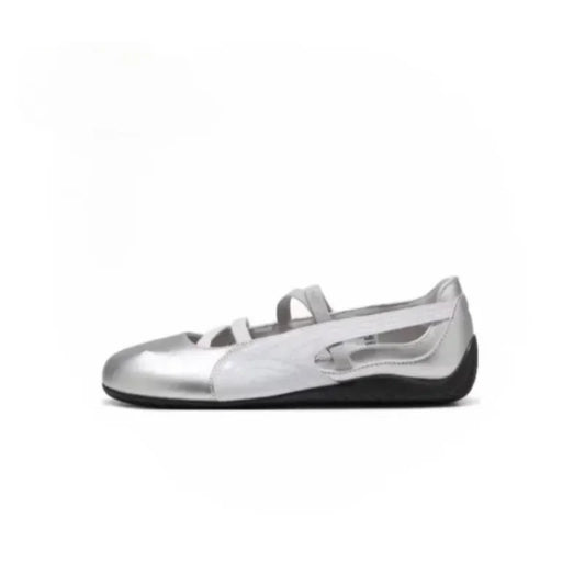 Women's Fashion Low Shoes 2025 Round Head Soft Bottom Mid Mouth Comfortable Ballet Shoes Retro Flat Bottom One Stirrup Sneakers