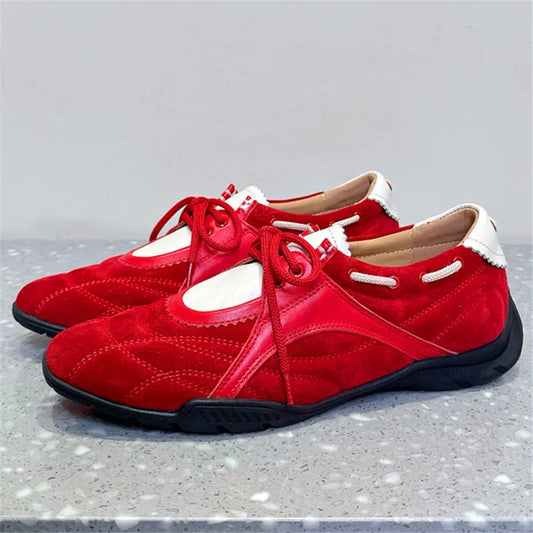 Spring and Autumn Women's Sports Shoes Round Toe Cross Strap Flat Bottom Single Shoes Fashion Casual Shoes