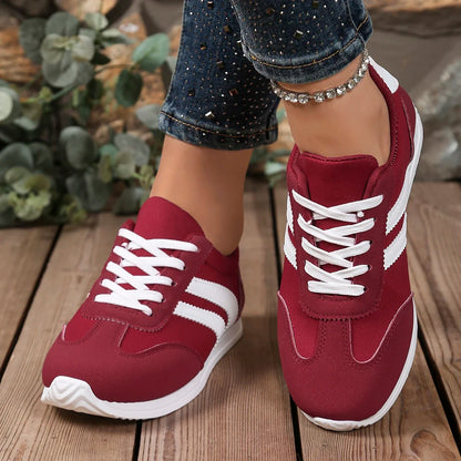 Outdoor Casual Flat Shoes Women Fashion Low-Top Sneakers Comfortable Anti-Slip Walking Shoes