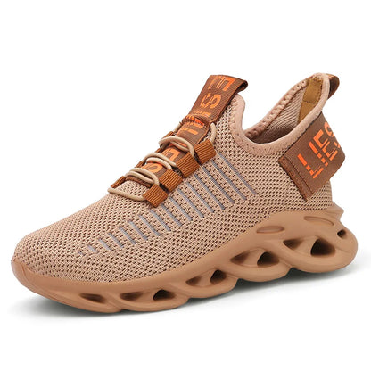 2025 Hot Sale Fashion Red Children's Running Shoes Breathable Mesh Blade Sneakers Size 26-39 Outdoor Sports Shoes Trainers Kids