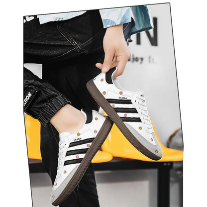 Summer Men's low-top Shoes New Korean Style All-match White Shoes Flat Sneakers Men's Trendy Sports Casual Shoes Breathable