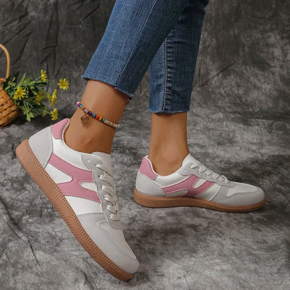 2025 New Pink Ladies Leisure and Comfortable Shoes in Spring Autumn Soft-soled Leather Fashion Shoe Sports Shoes Women Sneakers