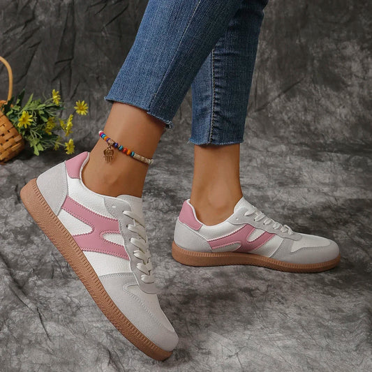 2025 New Pink Ladies Leisure and Comfortable Shoes in Spring Autumn Soft-soled Leather Fashion Shoe Sports Shoes Women Sneakers
