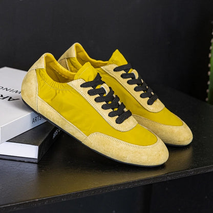 AIYUQI Women's Sneakers 2025 New Women's Moral Training Shoes Flat Non-slip Large-size Color-blocked Running Shoes For Women