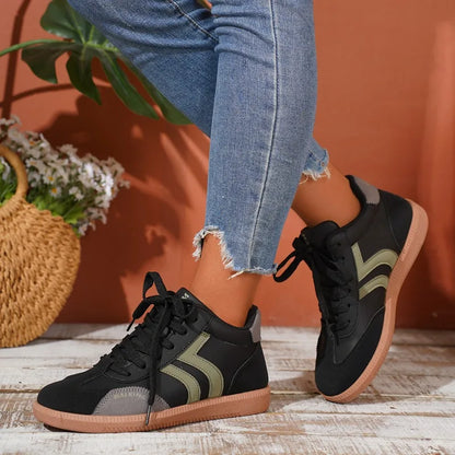 Autumn Women Fashion Trend Flat Sneakers Lightweight Soft Sole Sports Shoes for Women New Lace Up Casual Walking Sneakers