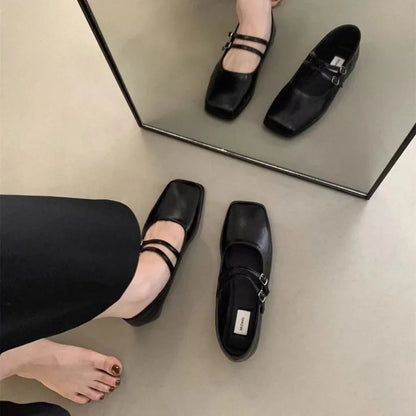 2024 Retro Flat Women's Single Shoes Mary Jane Shoes for Women Soft and Comfortable Ballet Shoes Women Zapatos De Mujer Q101