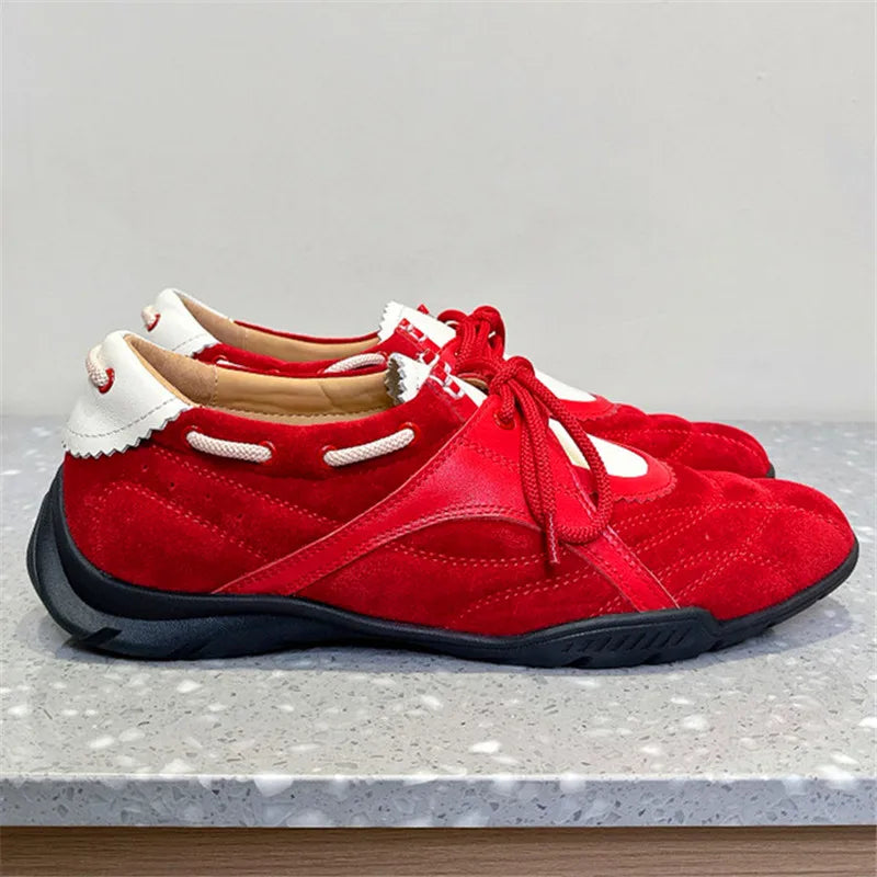 Spring and Autumn Women's Sports Shoes Round Toe Cross Strap Flat Bottom Single Shoes Fashion Casual Shoes