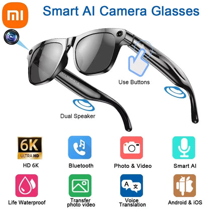 Xiaomi 6K HD AI Smart Glasses Multifunctional Camera Chatgpt Bluetooth Call Voice Assistant Music Player AI Translation Glasses
